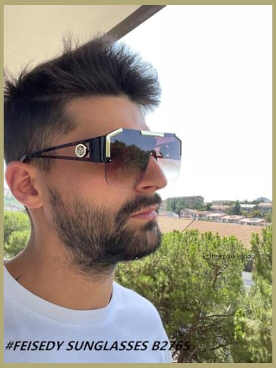 Square Oversized Shield Sunglasses with UV400 Protection main image 5